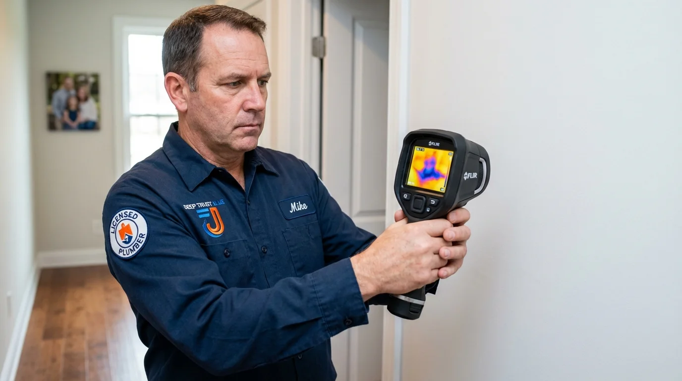 Thermal imaging leak detection by Johns Plumbing LLC in Many